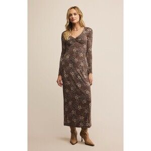 Z Supply  Exhale Sable Floral Midi Dress SZ M